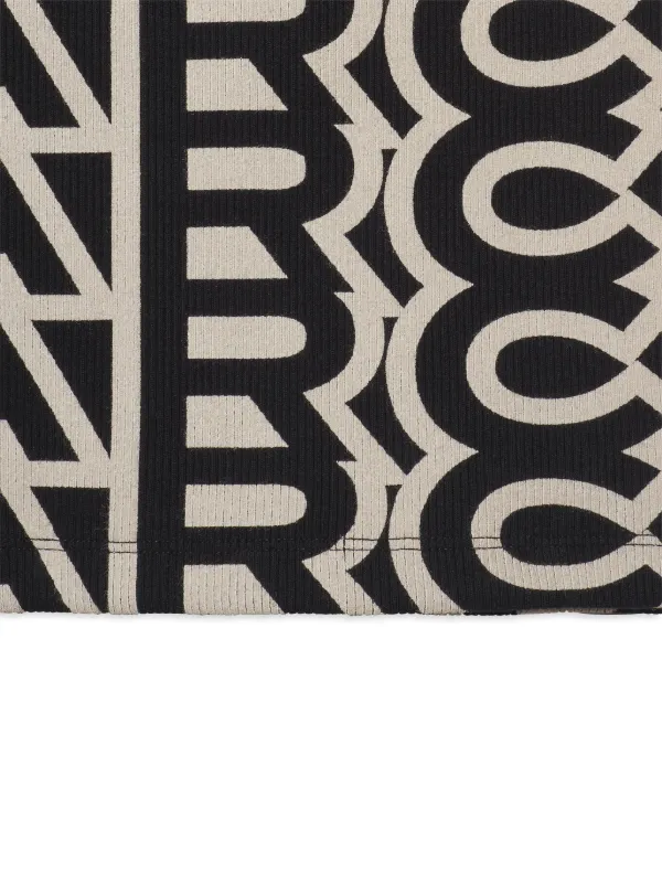 Marc Jacobs Racer monogram-print Ribbed Minidress | Black