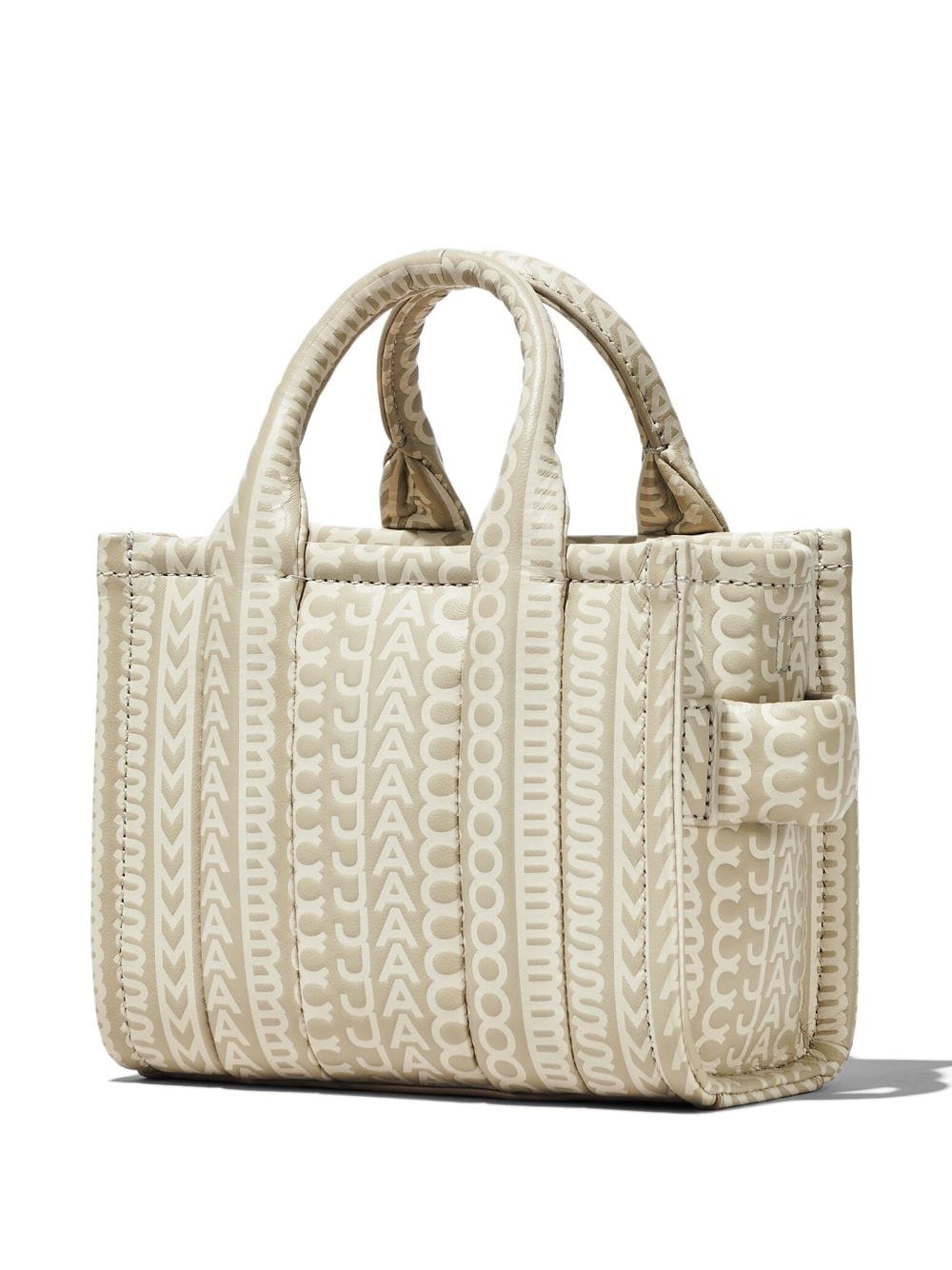 Shop Marc Jacobs The Monogram Leather Crossbody Tote Bag In Neutrals