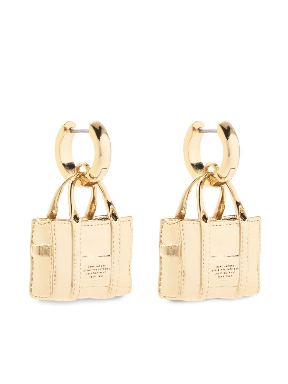 Shop Marc Jacobs The Tote Bag Earrings In 金色