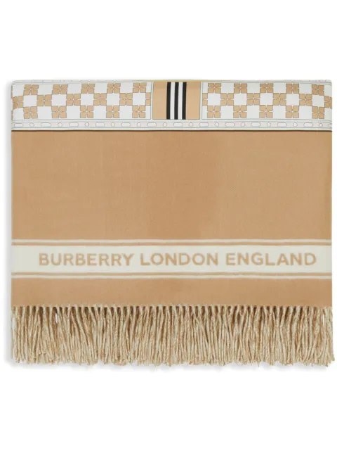 Burberry clock-print cashmere-wool blanket