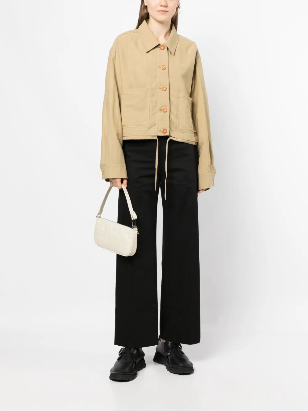 STUDIO TOMBOY Shirtjack met trekkoord - Bruin
