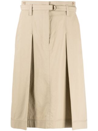 STUDIO TOMBOY pleat-detail Belted Cotton Skirt - Farfetch