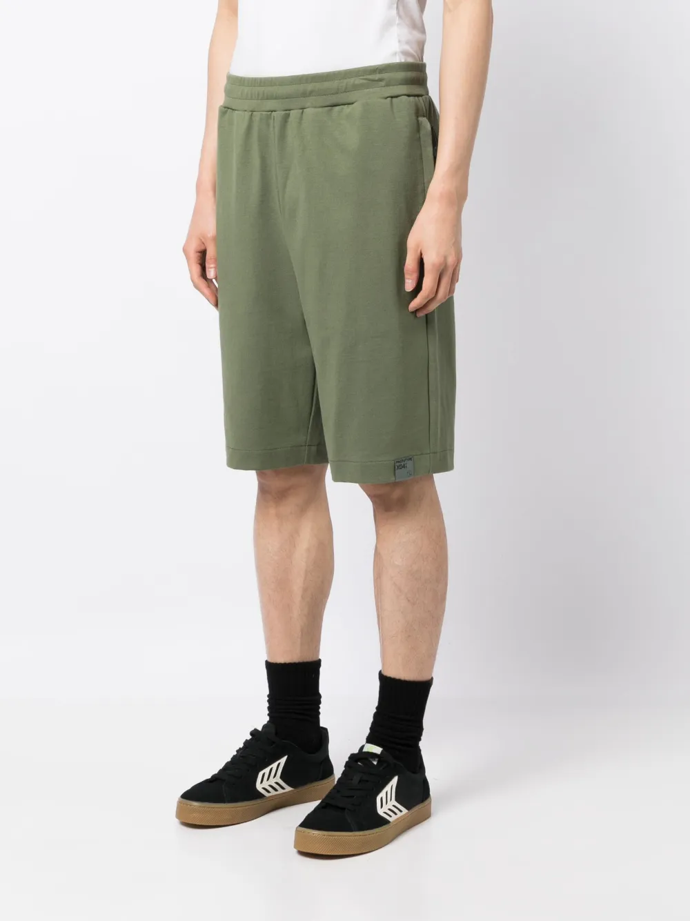 Shop Izzue Cotton Straight-leg Shorts In Green