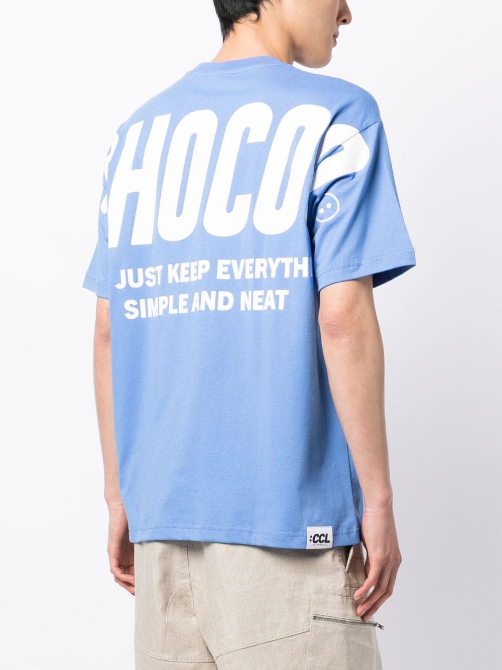 Shop Chocoolate Logo-print Cotton T-shirt In Blue