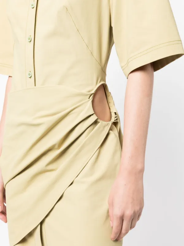 jacquemus gathered shirt dress Jacquemus gathered-detail Shirt Dress | Brown