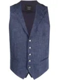 Tagliatore mélange linen-blend waistcoat - Blue