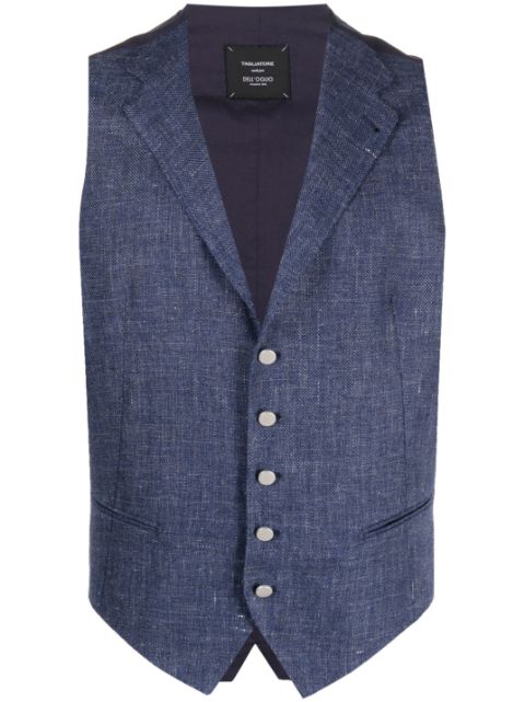 Tagliatore melange linen-blend waistcoat Men