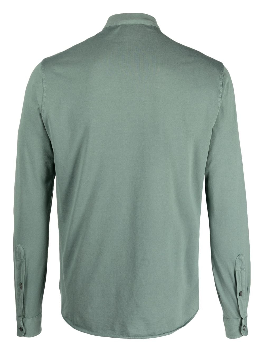 Shop Dell'oglio Band-collar Cotton Polo Shirt In Grün