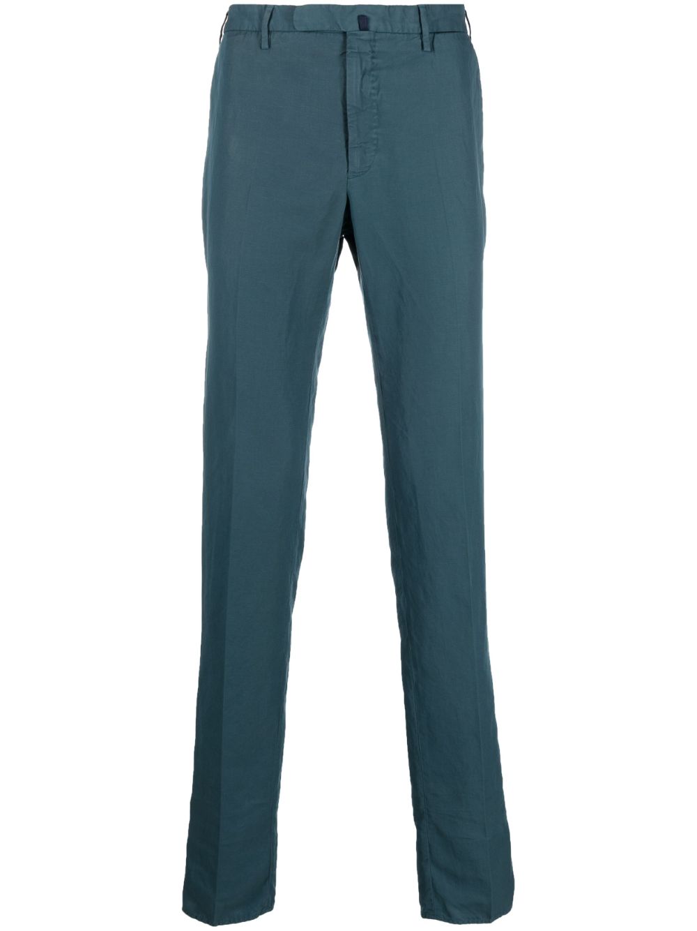 Incotex Half Elastic Waistband Straight Leg Chinos In Blue