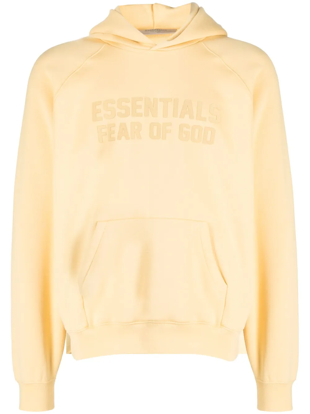 Fear of god essentials cheap hoodie yellow