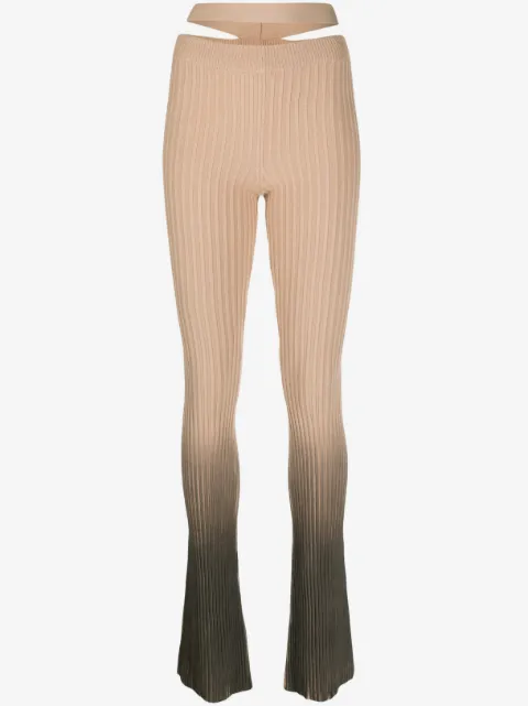 ANDREĀDAMO ombré-effect ribbed-knit trousers