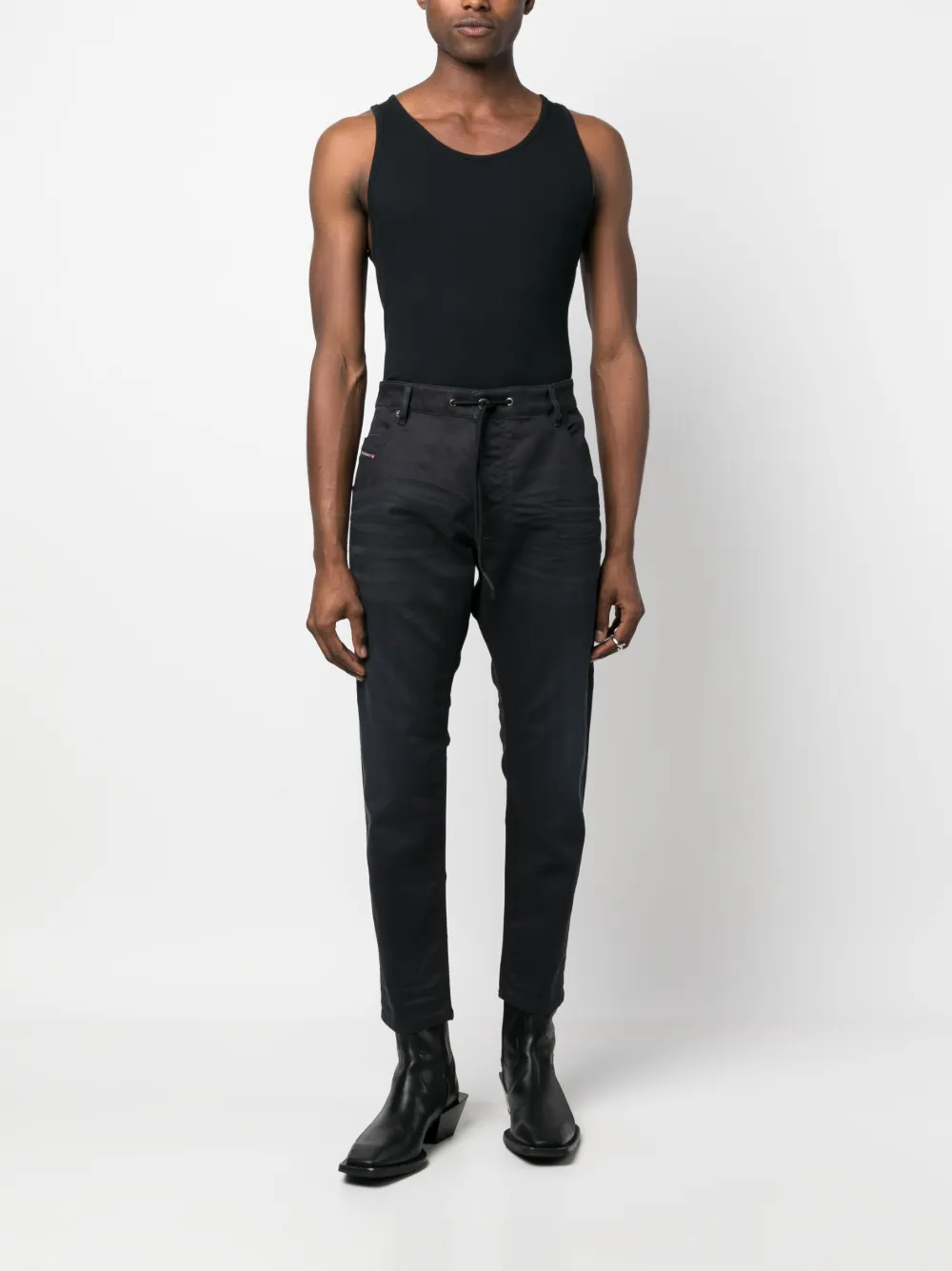 Diesel Jeans met toelopende pijpen - Zwart