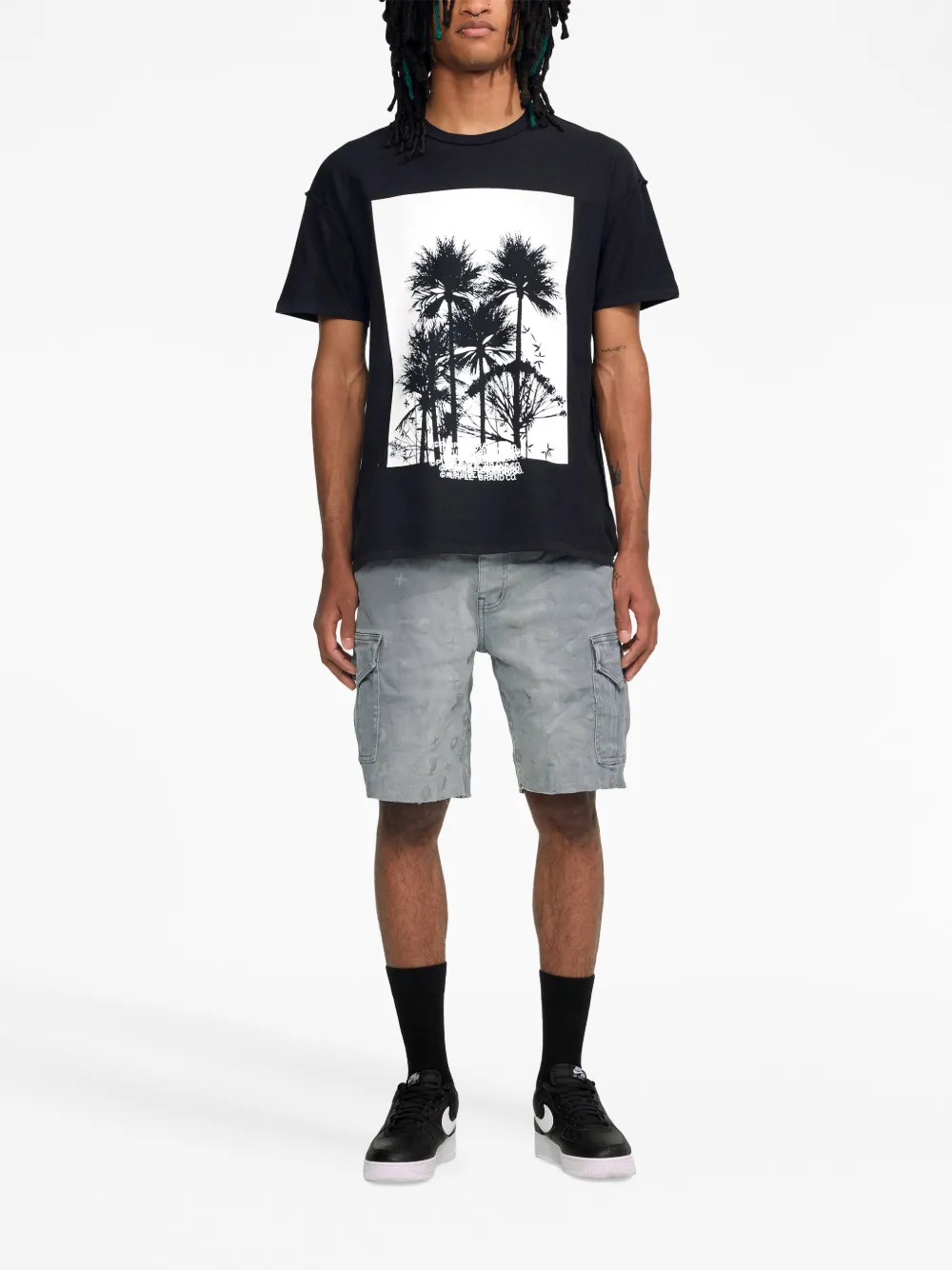 Purple Brand Palm print Cotton T shirt Farfetch