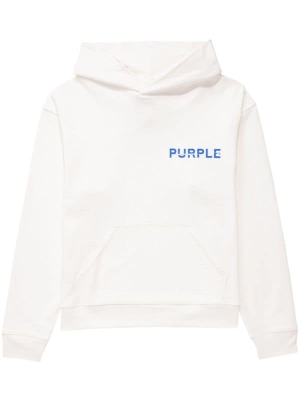 Purple Brand Arched Logo Cotton Hooded Sweater, Sweaters & Knits