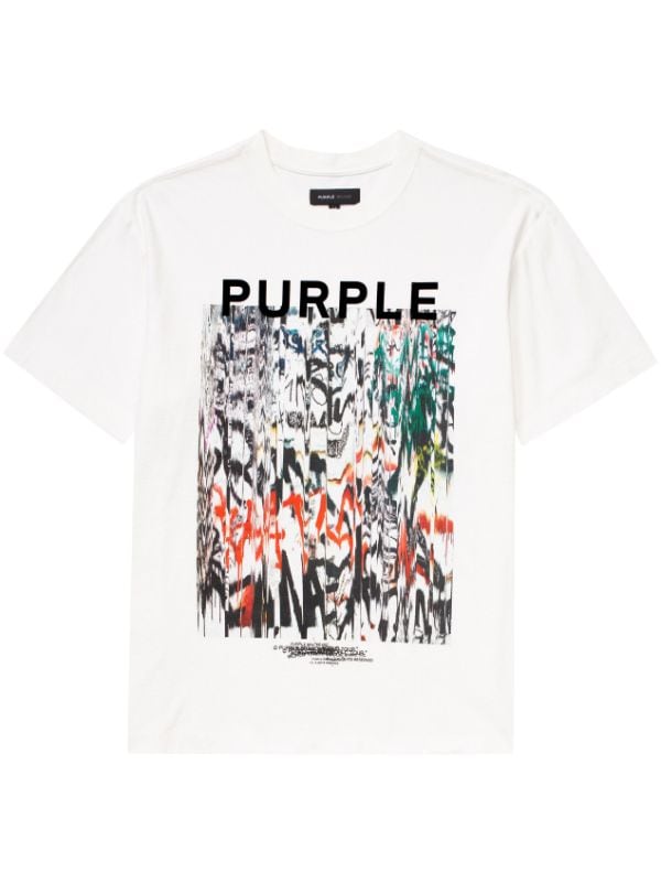 Purple Brand All-Over graphic-print Cotton T-Shirt - Grey