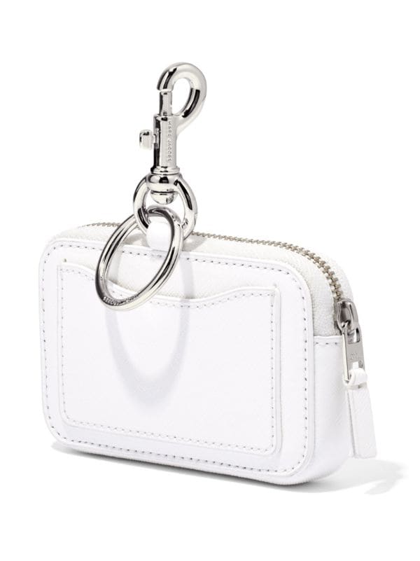 Marc Jacobs Nano Snapshot Leather Charm Bag White