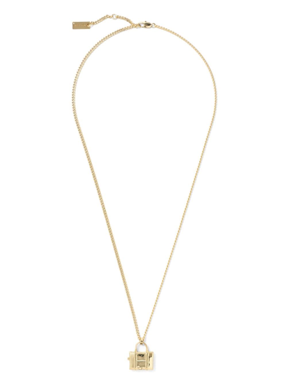 Shop Marc Jacobs The Tote Bag Pendant Necklace In Gold