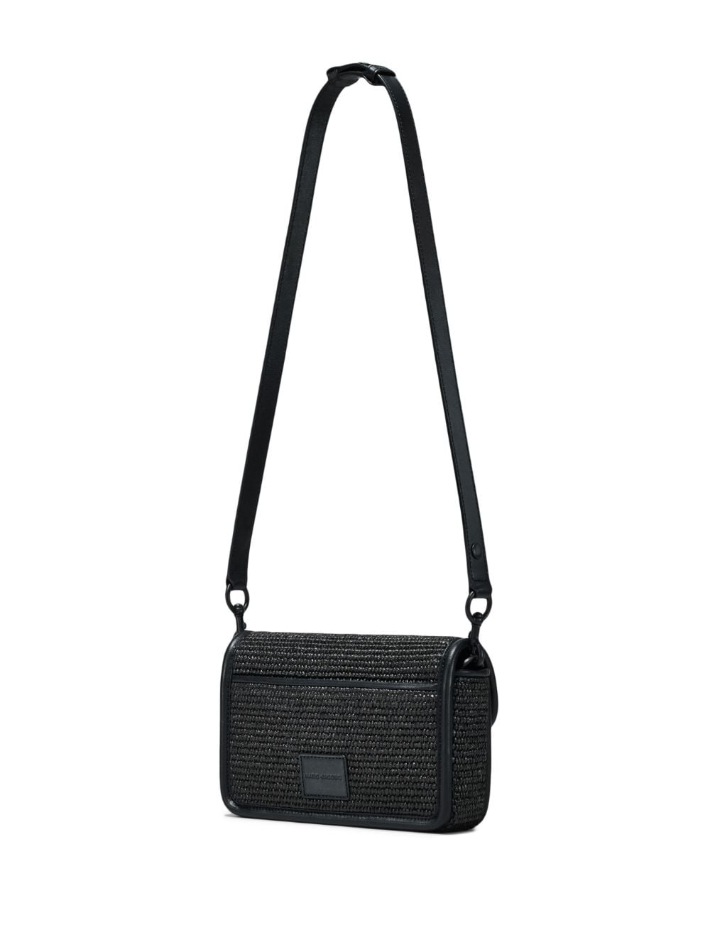 Shop Marc Jacobs The Woven J Marc Shoulder Bag In Black