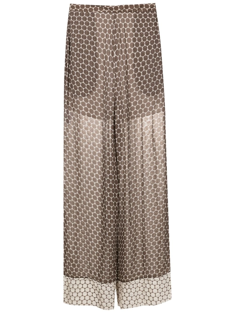 Adriana Degreas Polka-dot Wide-leg Trousers In Brown