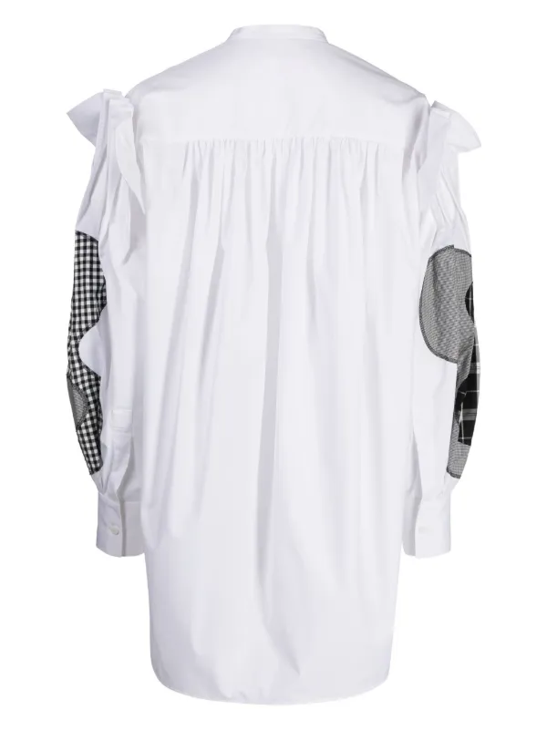 Enföld Patchwork long-sleeved Shirt | White | FARFETCH ZA
