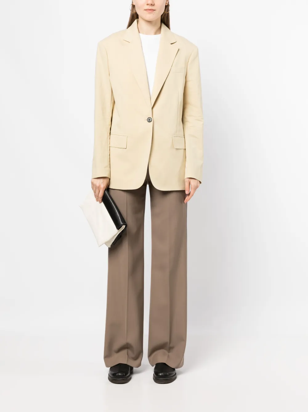 STUDIO TOMBOY Blazer met enkele rij knopen - Geel