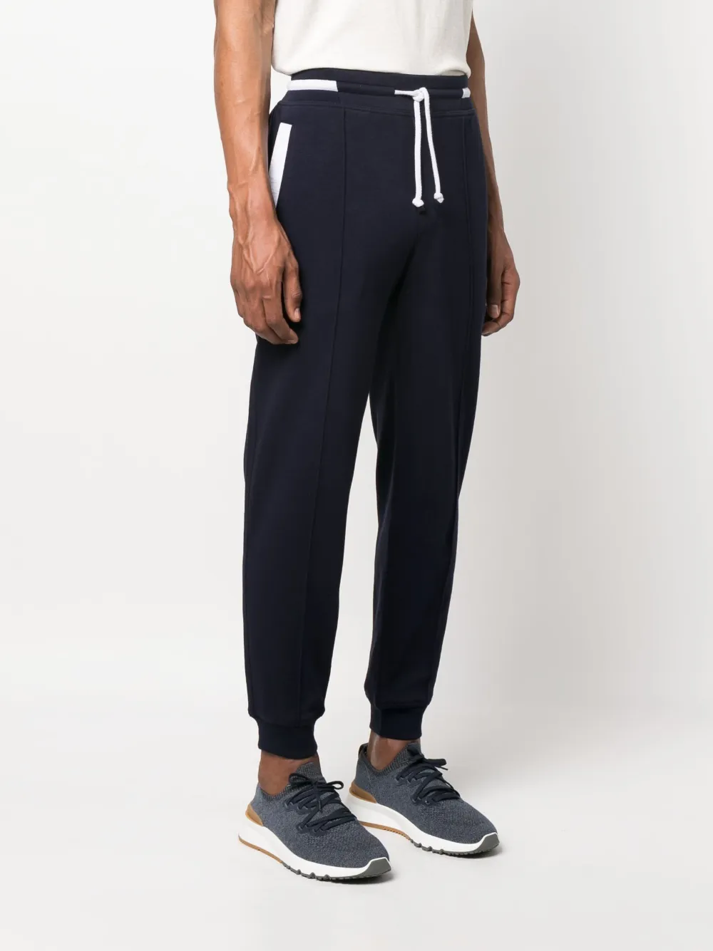 Brunello Cucinelli Drawstring Waist Track Pants In Blue