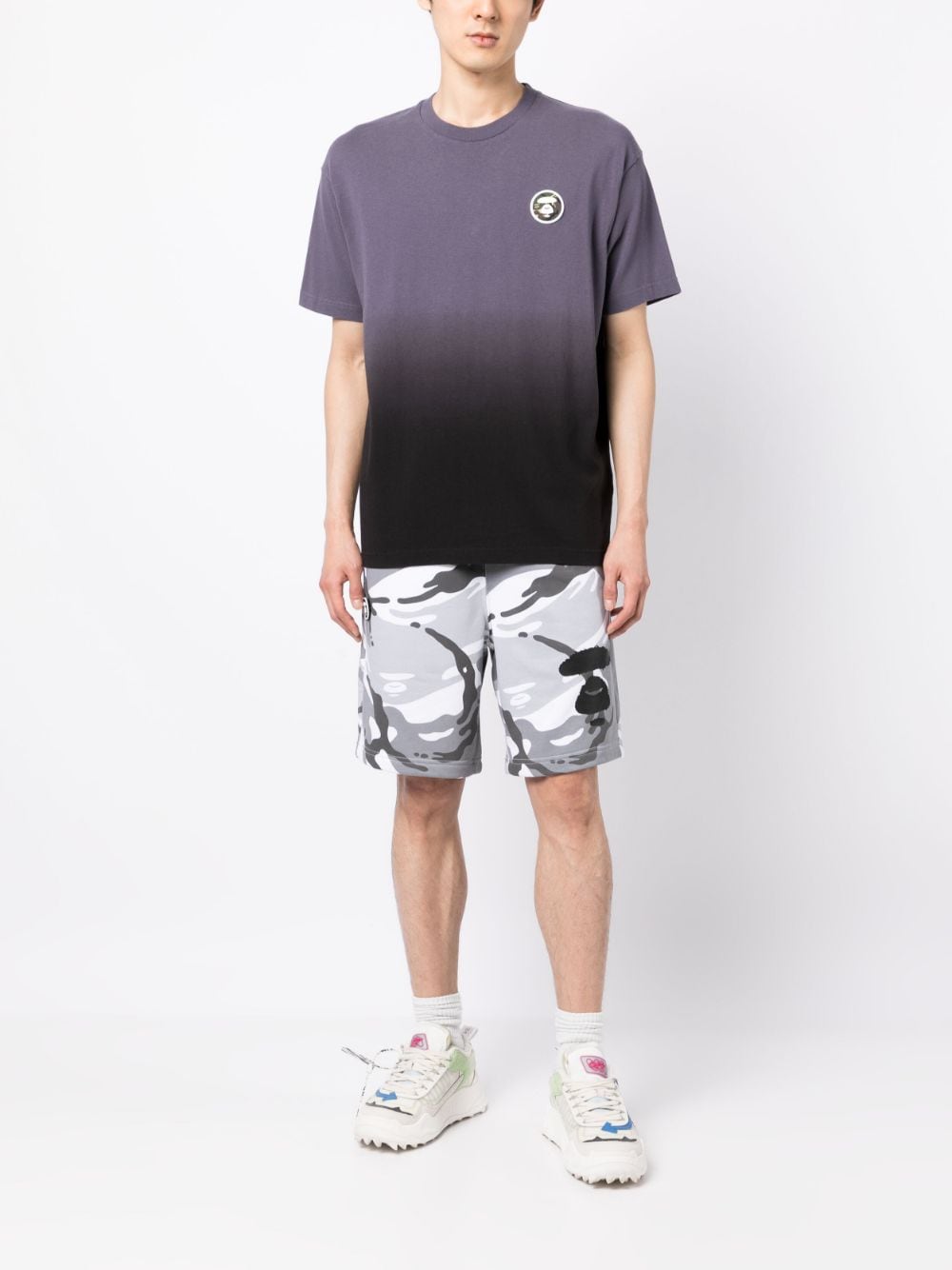 Shop Aape By A Bathing Ape Camouflage-print Bermuda Shorts In Grey