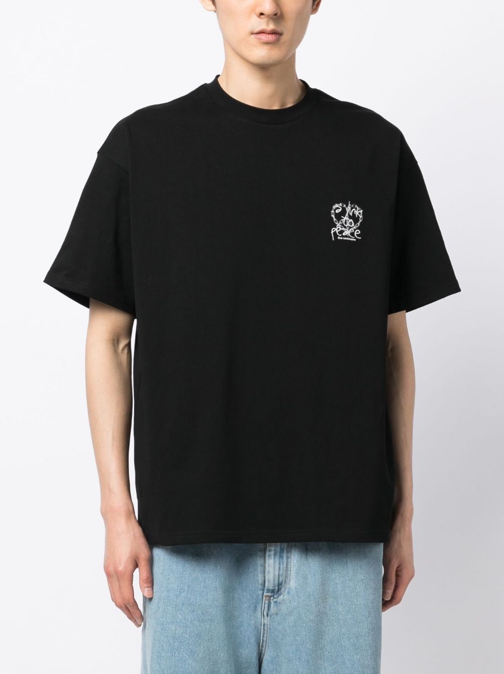 Shop Five Cm Logo-print Cotton T-shirt In Black