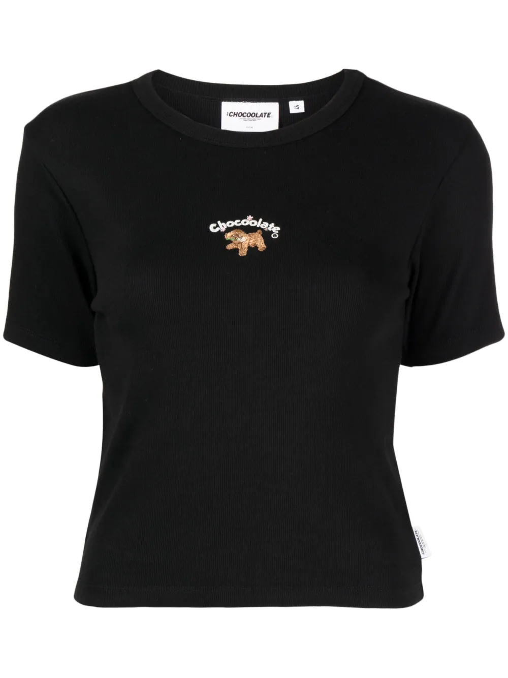 CHOCOOLATE logo bear-print T-shirt – Black