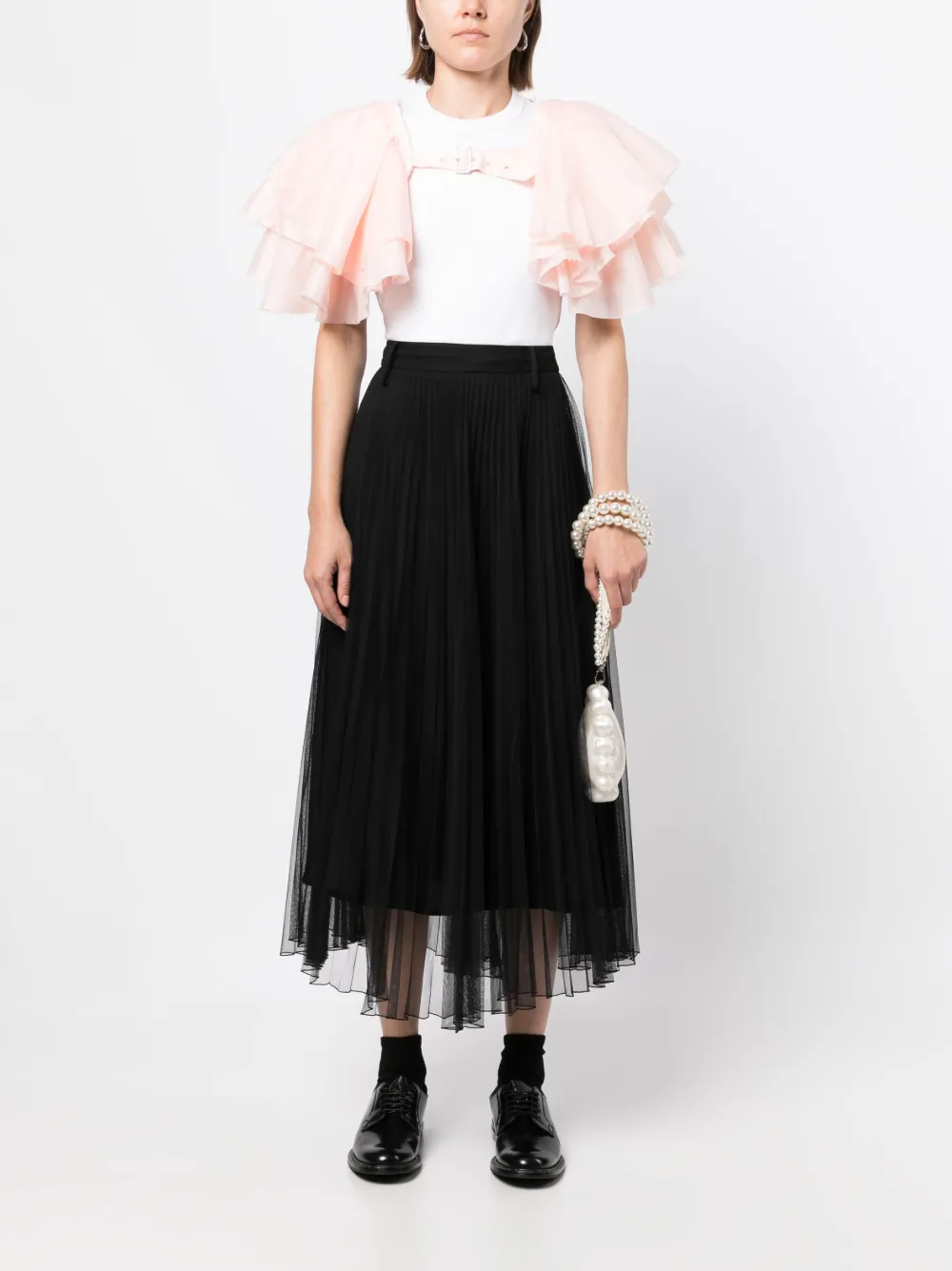 Comme Des Garçons Comme Des Garçons T-shirt met ruchedetail - Roze