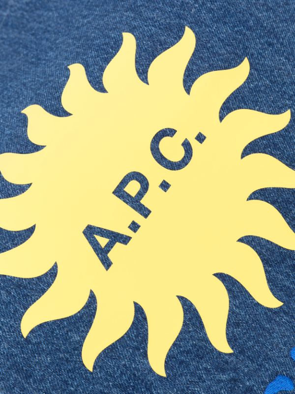 A.P.C. logo-print Denim Tote - Farfetch