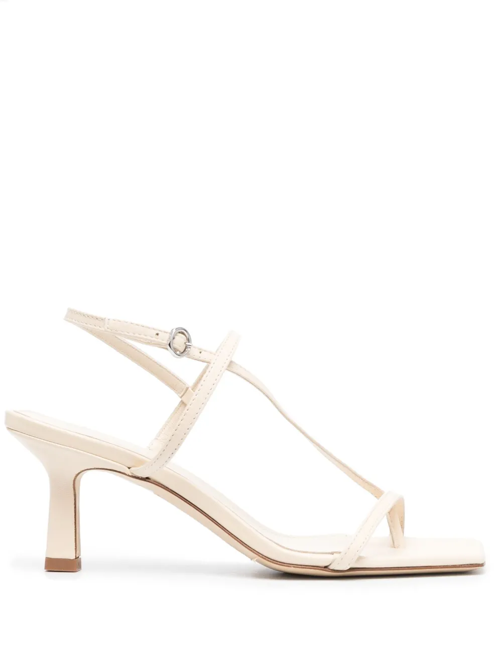 Aeyde 70mm Leather Sandals In White