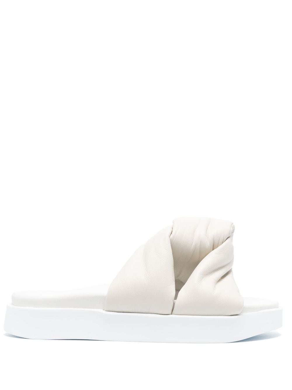 Inuikii Knot-detailing Leather Slides In White