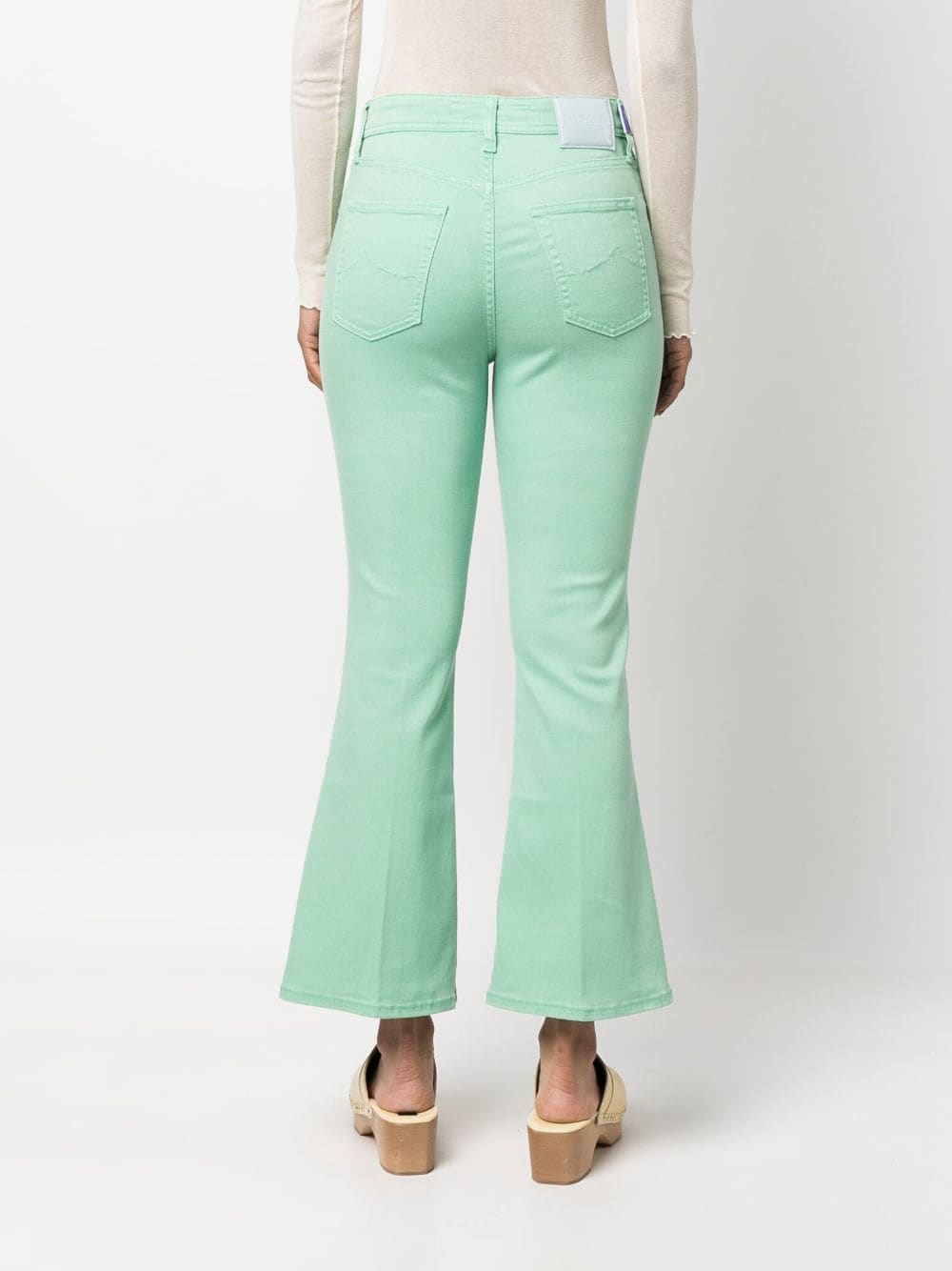 Shop Jacob Cohen Victoria Cropped Flared Jeans In Grün