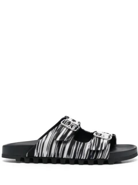 Missoni double-buckle knitted slides
