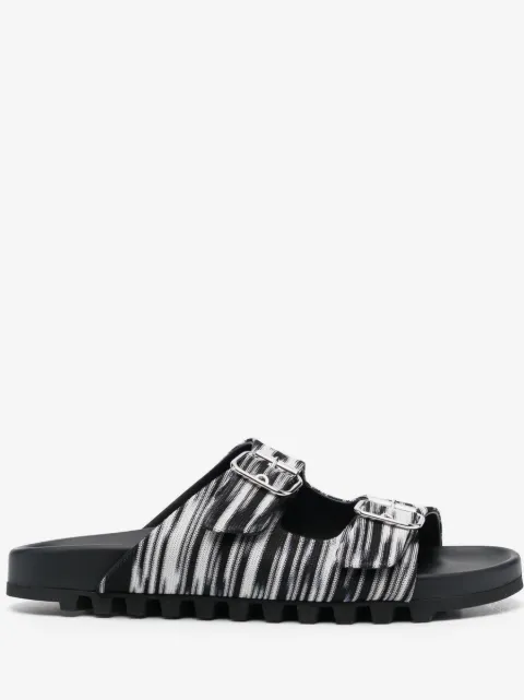 Missoni double-buckle knitted slides