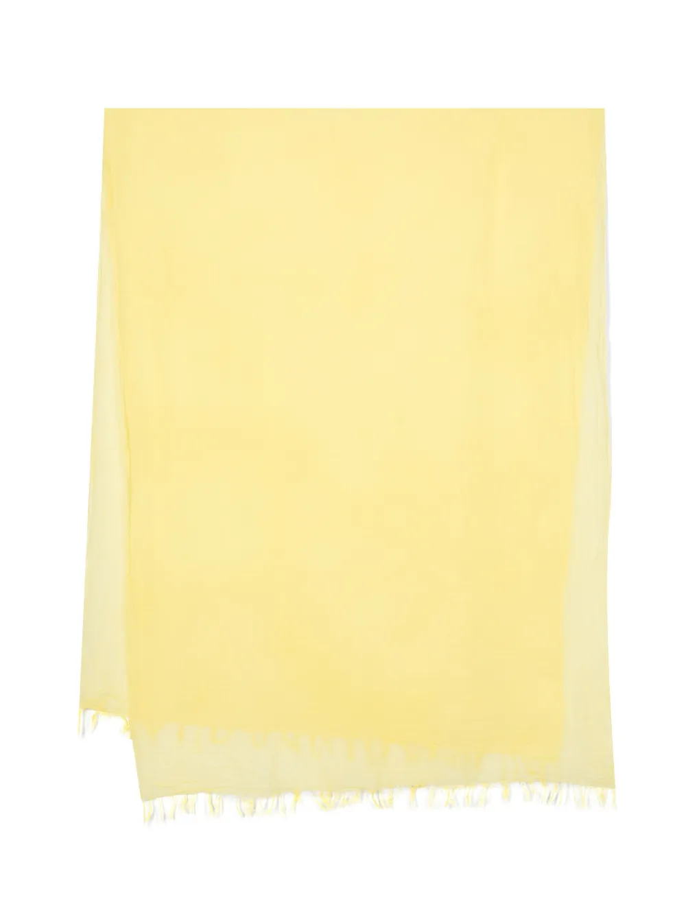Aspesi Kids' Frayed-hem Cotton Scarf In Yellow