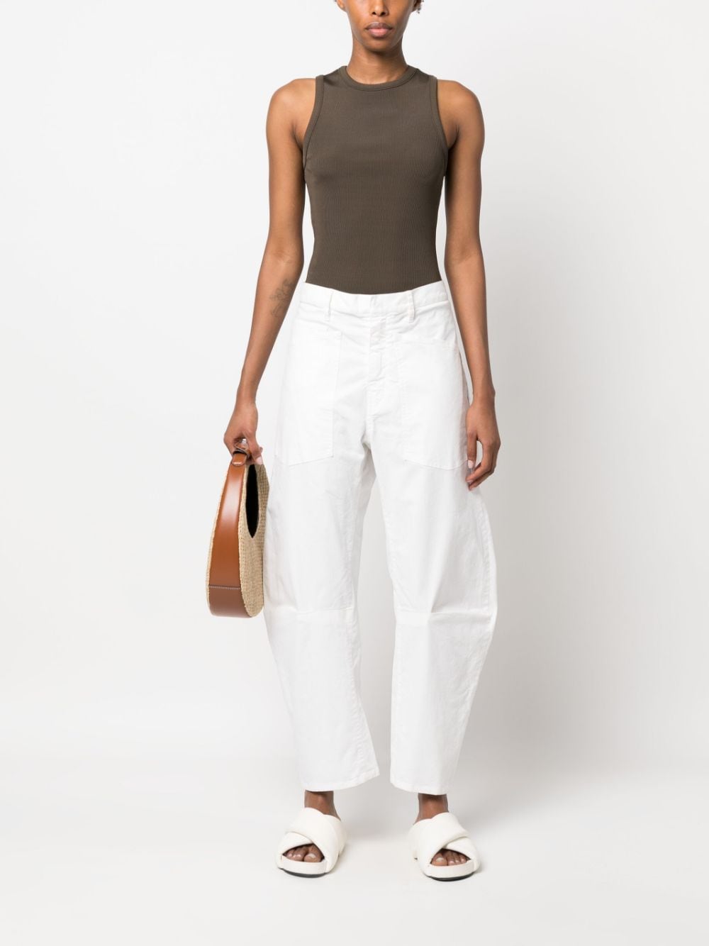 Nili Lotan high-waisted cropped trousers - Wit