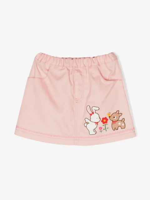 MIKI HOUSE CHIECO SAKU falda con motivo bordado