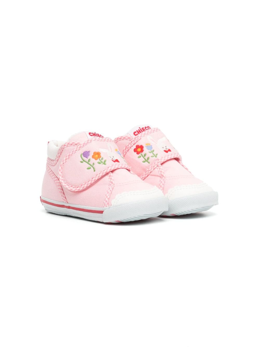 Miki House Kids' Rabbit Embroidery Trainers In Pink