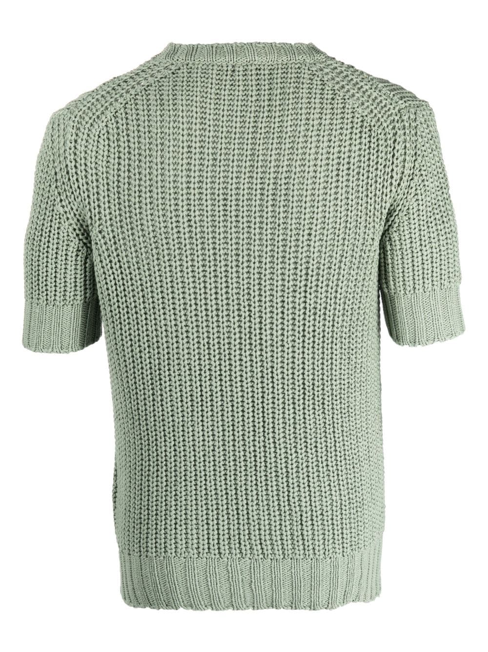 Shop Dell'oglio Short-sleeve Chunky-knit Jumper In Green