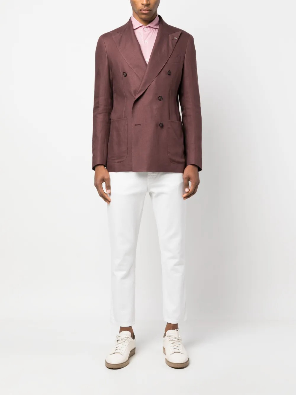 Tagliatore Linnen blazer - Rood