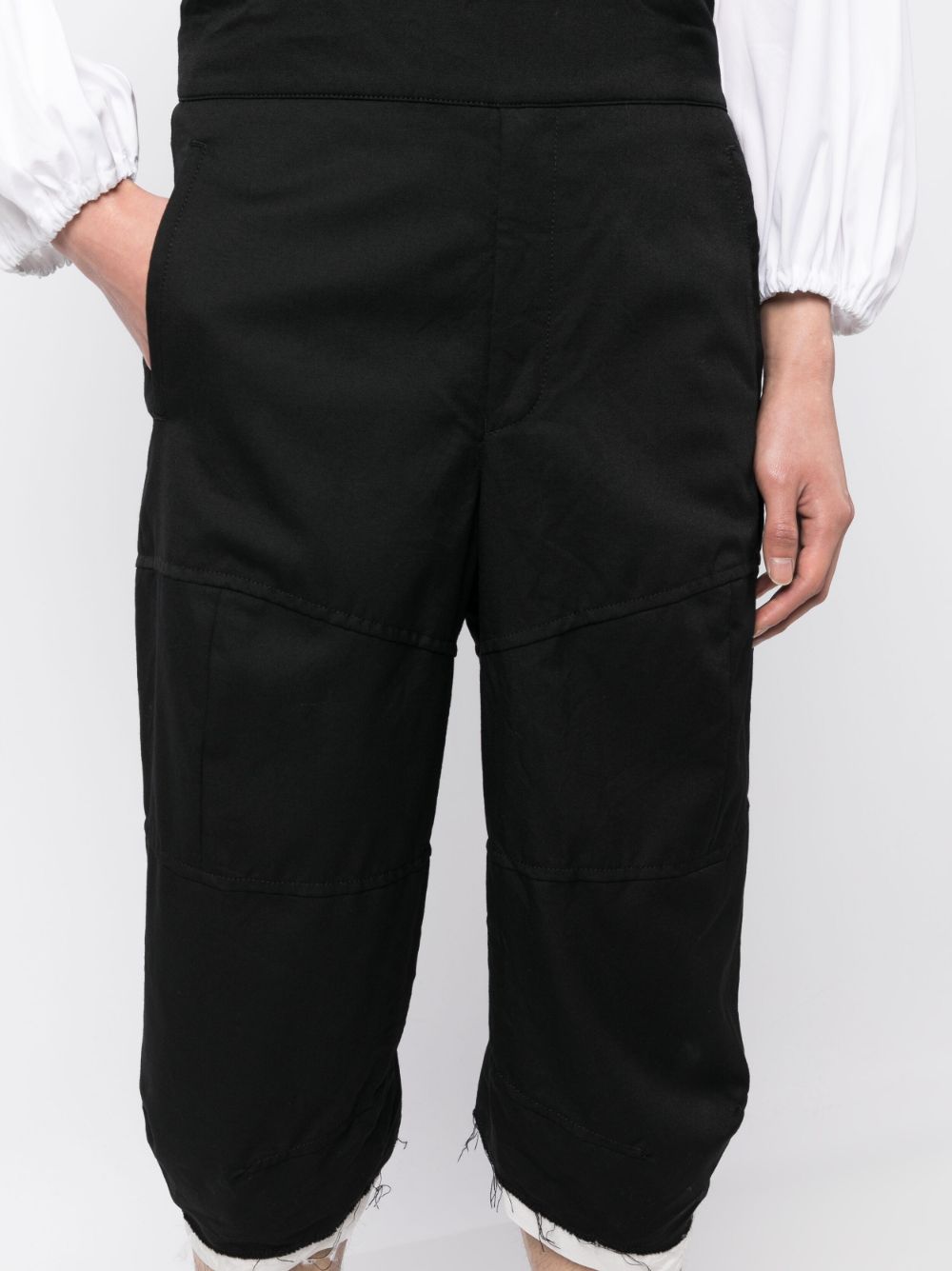 Black Comme Des Garcons cropped-leg wool jumpsuit Men