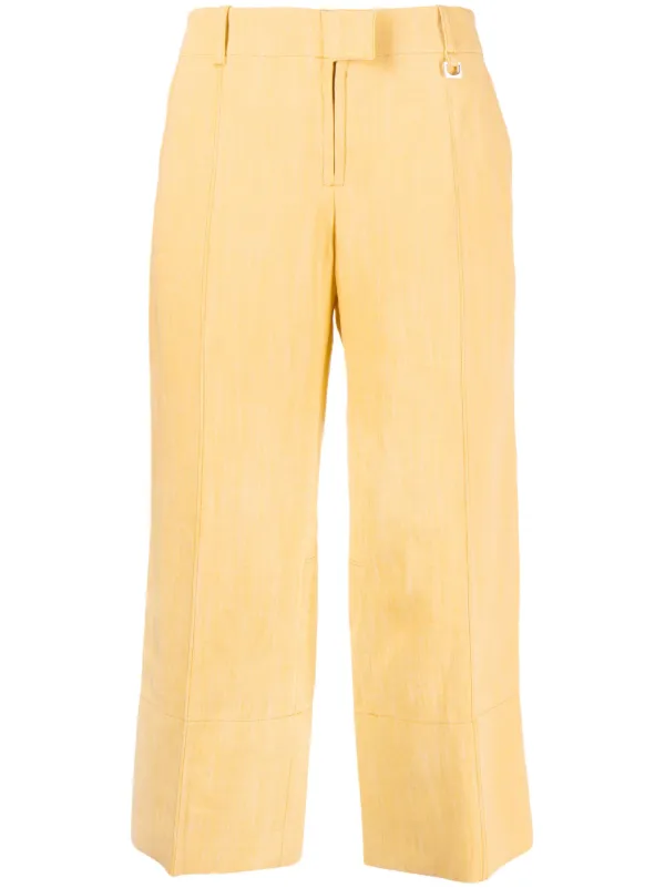 Jacquemus Le Pantalon Areia Linen Trousers | Yellow | FARFETCH JO