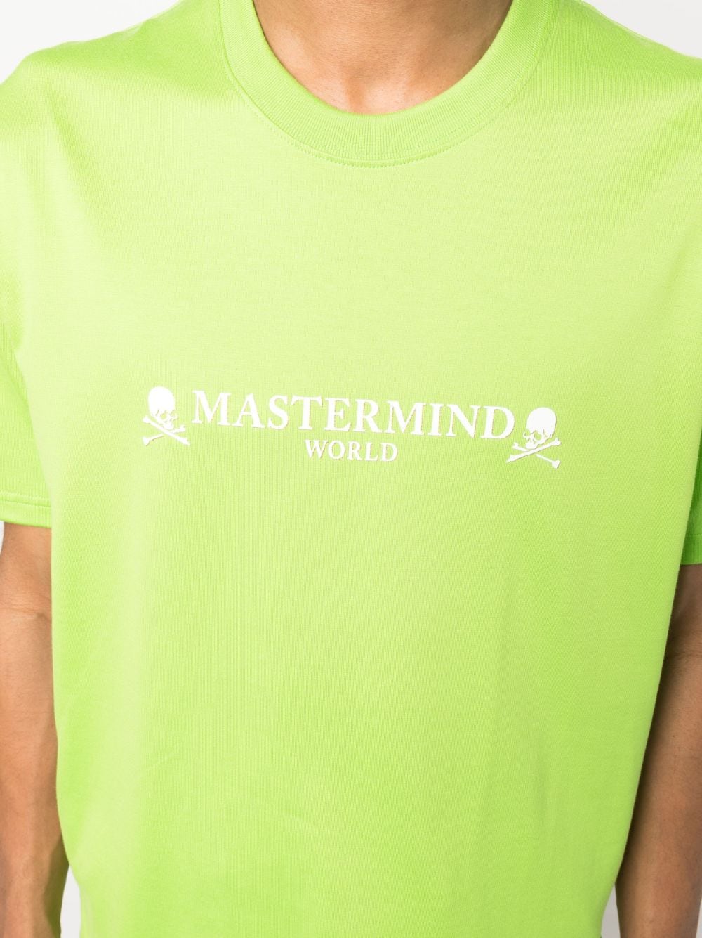 Shop Mastermind Japan Skull-print Cotton T-shirt In Green