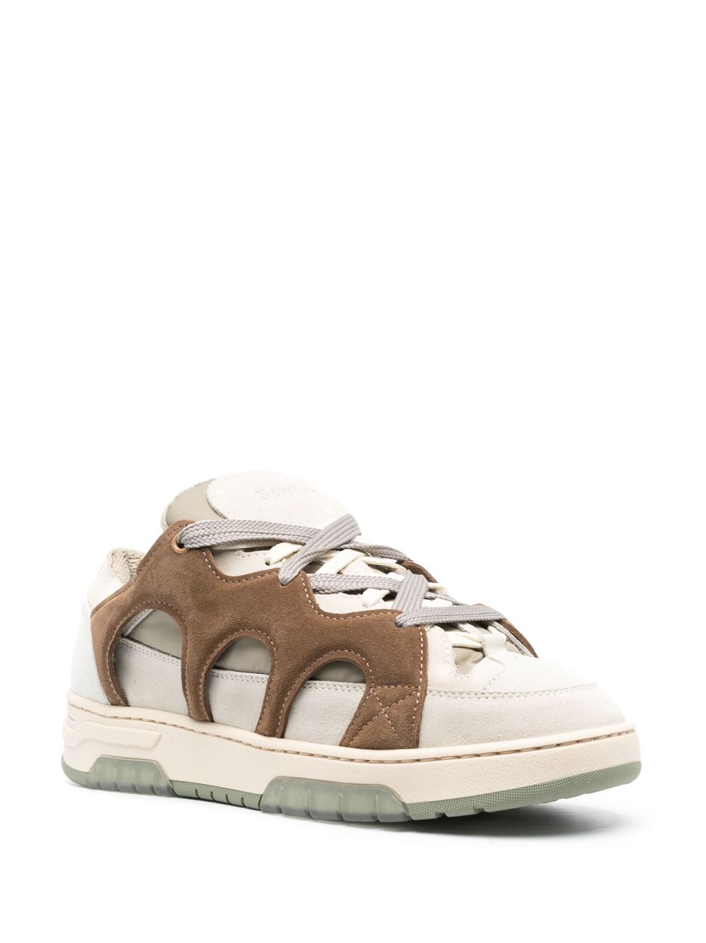 Shop Paura Panelled Low-top Sneakers In Neutrals