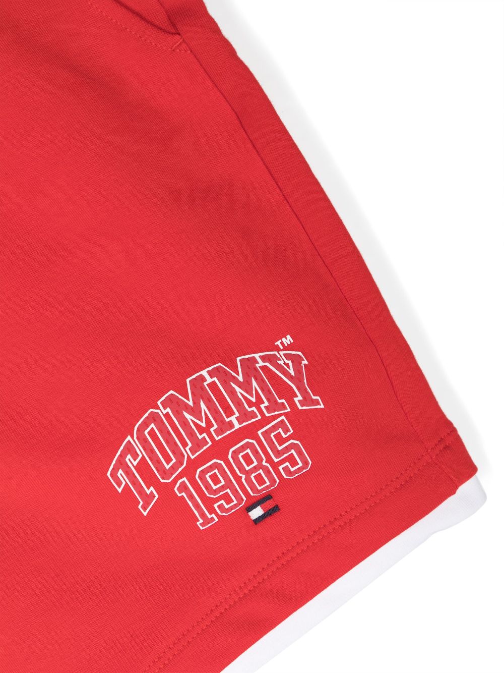 Shop Tommy Hilfiger Junior Logo-print Drawstring-fastening Shorts In Red