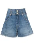 Ulla Johnson high-waisted washed-denim shorts - Blue