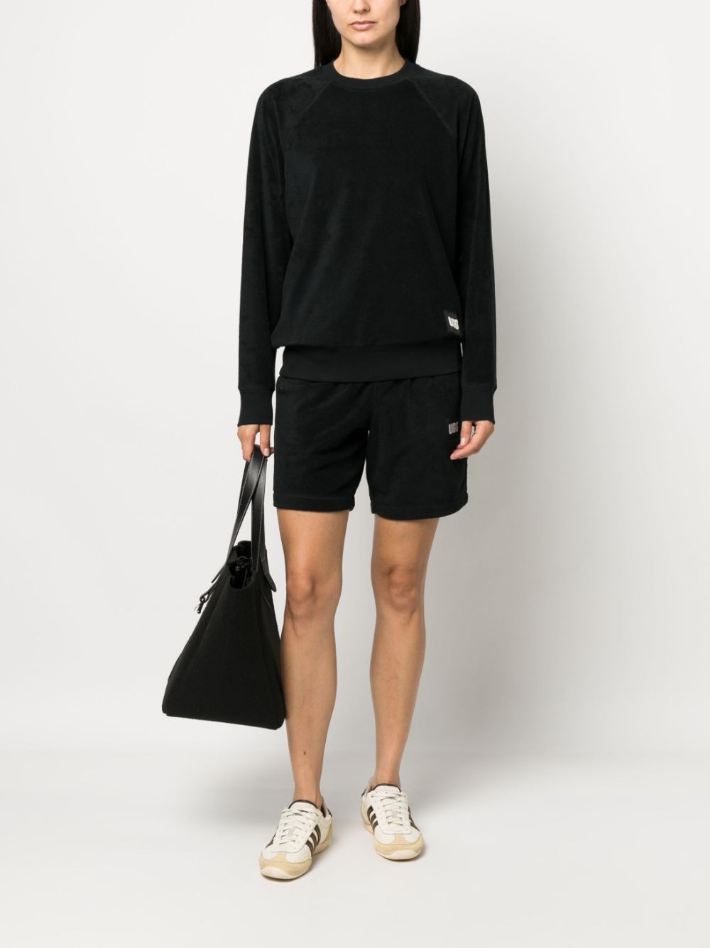 Shop Ugg Kamryn Terry-cloth Sweatshirt In Black