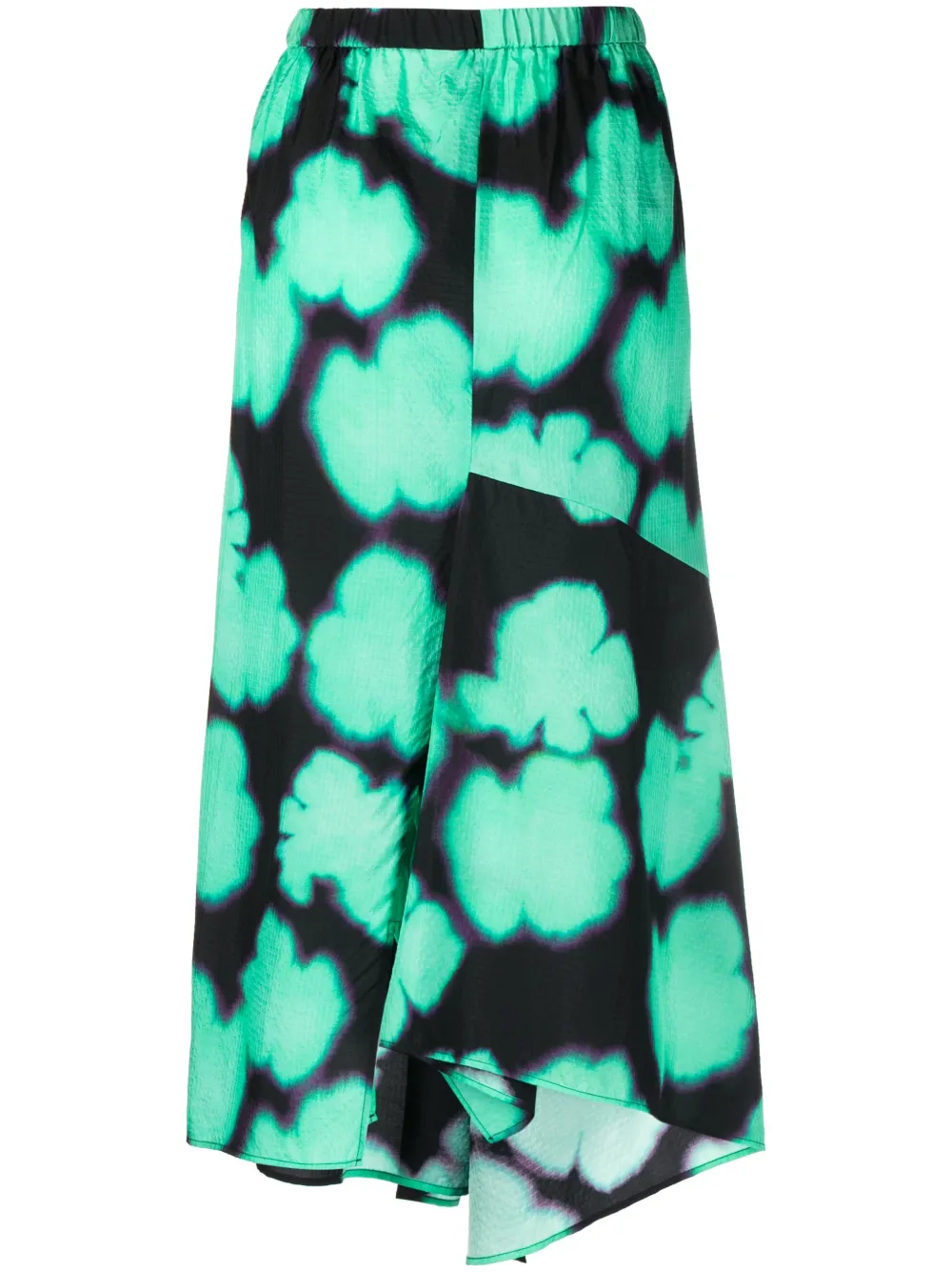 Christian Wijnants abstract-print midi skirt - Groen